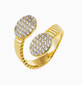 Pave Oval Wrap Snake Band Ring