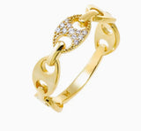 Solid/Pave Mariner Chain Eternity Ring