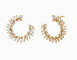 Fancy Scattered Marquise Loop On The Ear Stud Earring