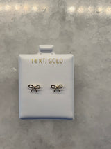 14k Gold Bow Screwbacks