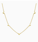 Solid Five Heart Charm Necklace