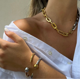Jenna Link Chain Necklace- Two Tone