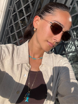 Duo Blue Fish Paperclip Necklace