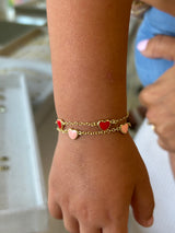 Red enameled Heart Bracelet