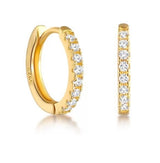 Pave Gold Huggies