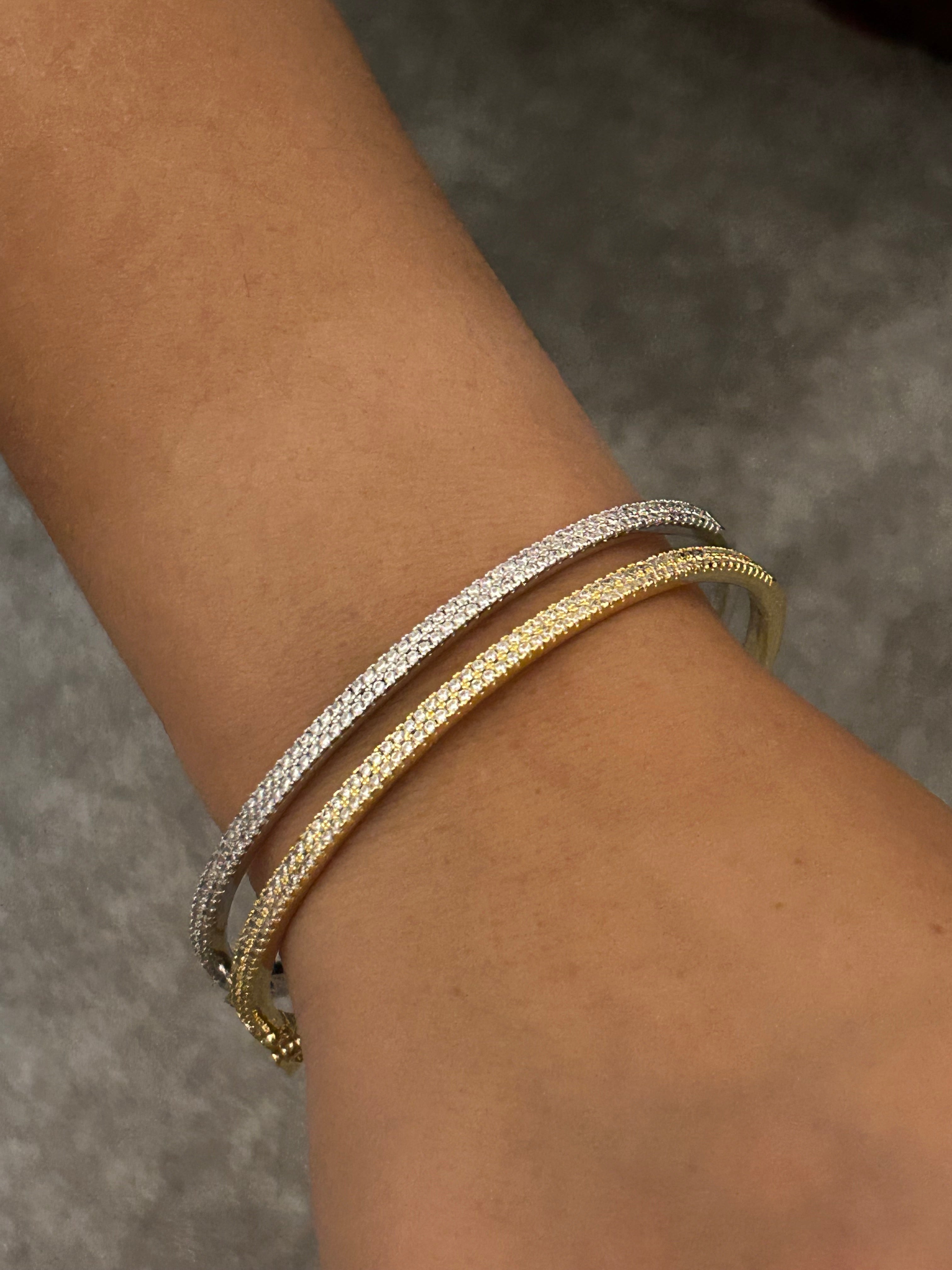 Pave Clasp Bangle – Topaz & Ruby