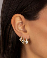 CZ Ascher Bezel Huggie Earring