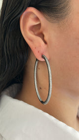 Pave Oval Large Hoops