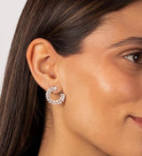 Fancy Scattered Marquise Loop On The Ear Stud Earring
