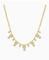 Multi CZ Bezel Accented Link Necklace