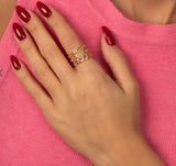 Solid Link Band Rings Combo Set