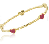 Rope Enamel Heart Bangle