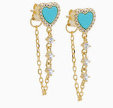 Mini Heart Chain Stud