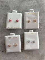 Pave Pink Heart Screwbacks