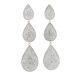Pave Teardrop Statement Earrings