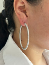 Pave Oval Large Hoops