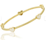 Rope Enamel Heart Bangle