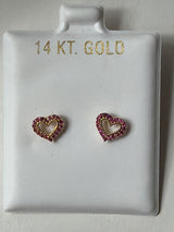 Lola 14k gold open heart Screwbacks