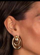 Sculpted Drop Stud Earring