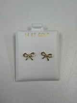 14k Gold Bow Screwbacks