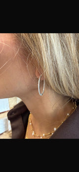 Pave Moissanite Hoops