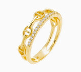 CZ Pave X Mariner Band Ring