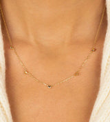 Solid Five Heart Charm Necklace