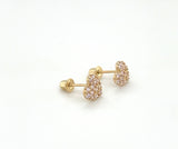 Pave Pink Heart Screwbacks