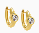CZ Ascher Bezel Huggie Earring