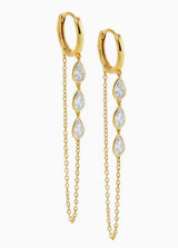 Floating CZ Drop Chain Earrings