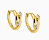 CZ Bezel Claw Huggie Earring