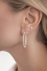 Pave Moissanite Hoops