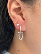 Pave Horseshoe Huggies