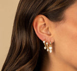 Double Teardrop CZ Dangle Huggie Earring