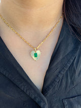 Emerald Heart burst Necklace