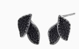 Pave Double Leaf Stud Earring