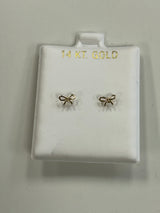 14k Gold Bow Screwbacks