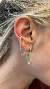 Stud Chain with Pave Cuff