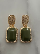 Colored Gem Drop Earrings