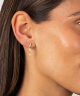 CZ Triple Marquise Drop Stud Earring