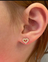 Lola 14k gold open heart Screwbacks