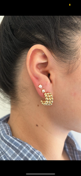 Three Row Beaded Earrings