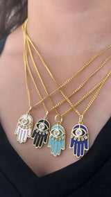 Hamsa/Evil Eye Pendant Necklace
