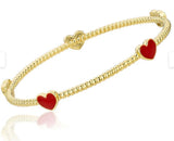 Rope Enamel Heart Bangle