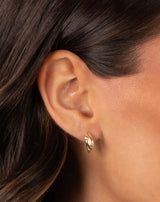 CZ Bezel Claw Huggie Earring