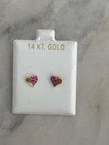 Heart 14k gold half and half