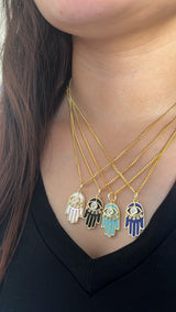 Hamsa/Evil Eye Pendant Necklace