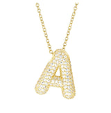 Crystal Initial Bubble Necklace