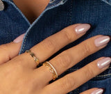 CZ Pave X Mariner Band Ring