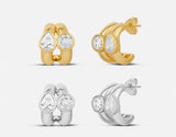 Round & Pear Double Hoop Earrings
